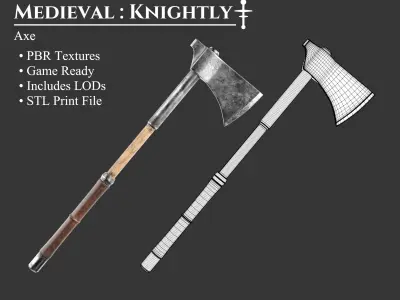 Medieval Collection Knightly Weapons Set 3D Model Pack