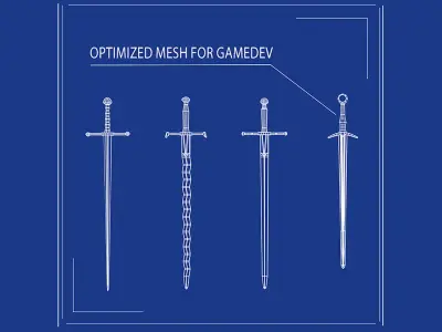 Medieval Swords Constructor Low-poly 3D model
