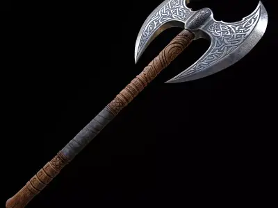 Viking Axe Prop Low-poly 3D model