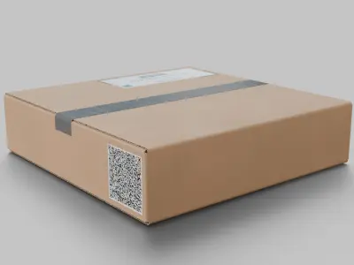 Cube Flat Cardboard Box - Rigged and Fully Customizable Low-poly 3D model