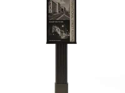 Advertising Pillar Low-poly 3D model