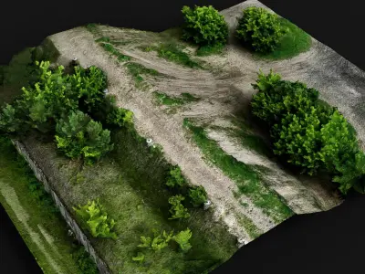ww2 bunker roof RAW drone scan FREE Free low-poly 3D model