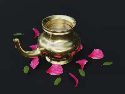 Traditional Kerala brass Kindi 3D model