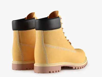 Leather 6-inch Boots Colors 3D model