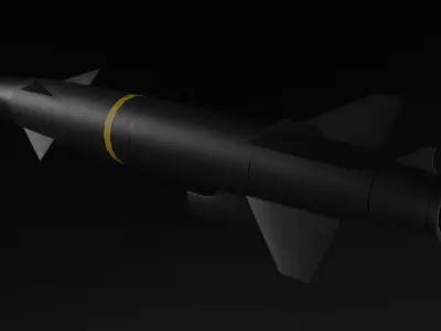 RBS 15 Mk 4 Anti-Ship Missile Rig Ready Low-poly 3D model