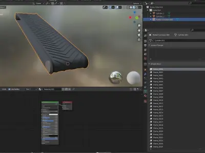 Rubber Conveyor Belt Shape Keys-Animation Low-poly 3D model