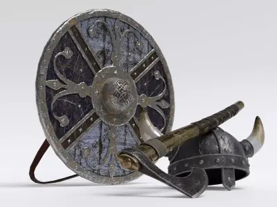 Viking weapon  Low-poly 3D model
