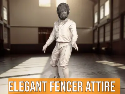 Elegant Fencer Attire model pack Low-poly 3D model