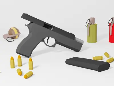 Weapon pack - LowPoly Free low-poly 3D model