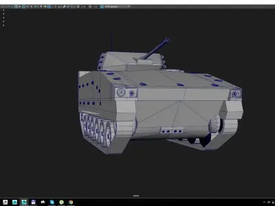Bionix armored vehicle on computer screen Low-poly 3D model