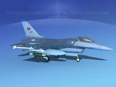Gen Dyn F-16A Falcon V12 USAF 3D model