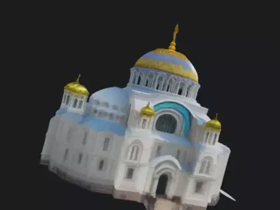 Chapel with Dome 3D Model  Classic Style Game Ready 3D model