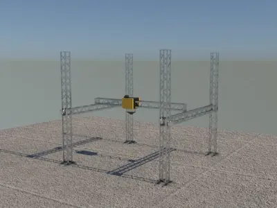 Industrial Square Printer Low-poly 3D model