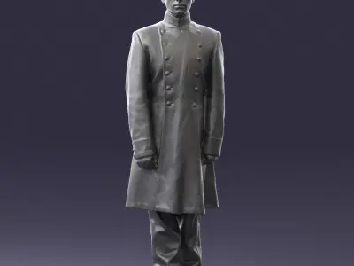 Man in full military uniform 0179 3D model