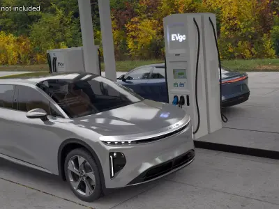 Lucid Electric Cars on EVgo Fast Charging Station 3D model