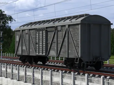 Cargo Wagon Black 3D model
