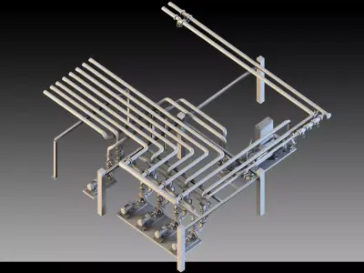 Industrial HVAC System and Components 3D model