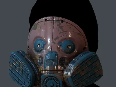 Gas mask helmet 3d model scifi Low-poly Low-poly 3D model purchase