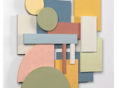 Wall Colored shapes Decoration - 90x90 - Collection - Part 3 3D model