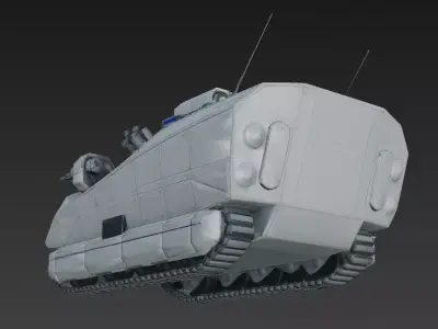 Sci-Fi Battlefield Tank PBR 3D Model Low-poly 3D model