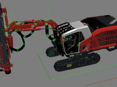 Rigged Surface top hammer drill rig Ranger DX800i 3D model
