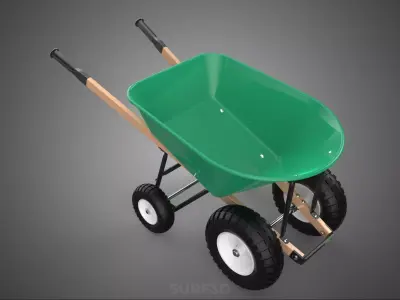 POLY TUB 4 FOUR WHEELED WHEEL BARROW HAND PUSH WHEELBARROW CART 3D model