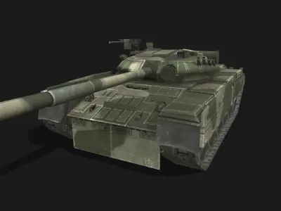 Tank T-80 Low-poly 3D model