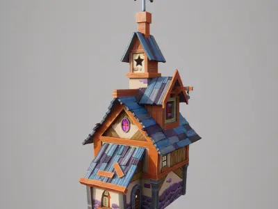 Christmas House Low-poly 3D model buy