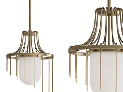 Kylie 1 Light 12  Aged Brass Pendant 3D model