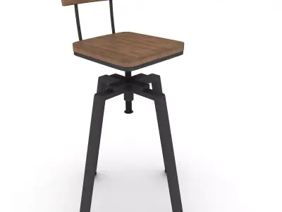 Adjustable Swivel Bar Stool  3D model