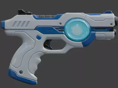 Futuristic Sci-Fi Pulse Pistol 3D Model Low-poly 3D model