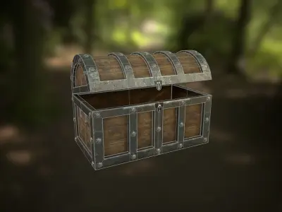 Treasure Chest Low-poly 3D model