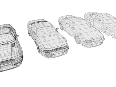 Vintage British GT Supercar - Game Ready Mid-poly 4 LODs Low-poly 3D model