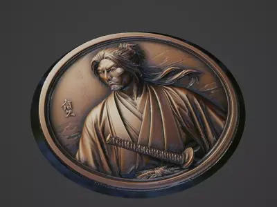 Miyamoto Musashi Medallion 3D print model purchase
