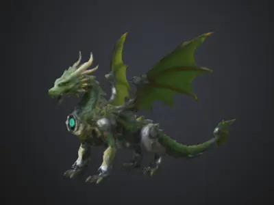 Fantasy Creature Shadowfang Guardian 3D model