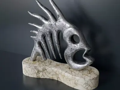 Decorative figurine of a fish Low-poly 3D model