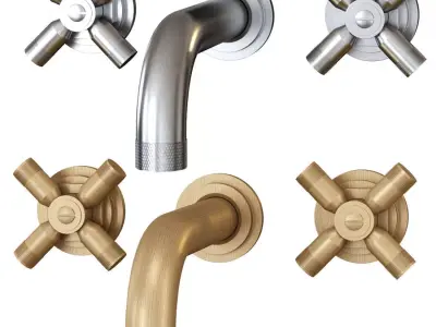 Landmark Industrial wall mounted mixer V717 by Samuel Heath  3D model