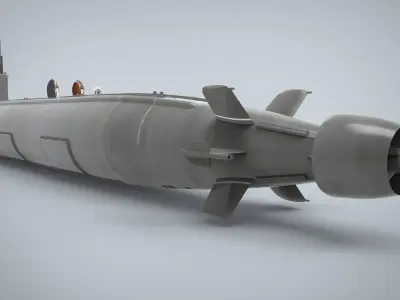 Submarine Nuclear Low-poly 3D model