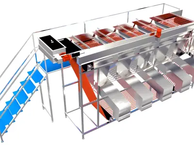 Rope Size Grader Machine Low-poly 3D model