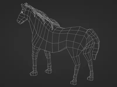 Low Poly Rigged Horse 3d Model 3D model