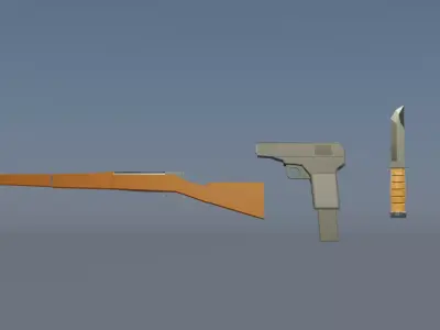 World War Low Poly Gun Pack Free low-poly 3D model