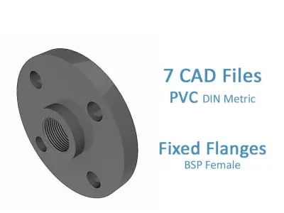 PVC Fixed Flanges - BSP Female Connection Free 3D model