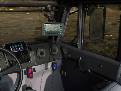 CAT Truck Interior VR Driving Simulator Low-poly 3D model