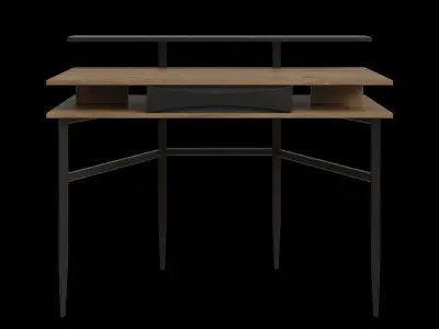 Contemporary Industrial Rectangular Writing Desk 3D model