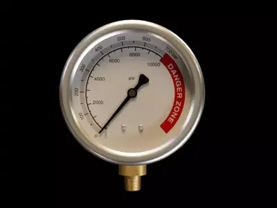 10000 PSI Pressure Gauge 3D model