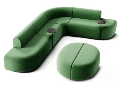 MDD Artico Sectional Sofa with Table Set 3D model