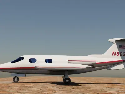Lear 23 Private Jet 3D model