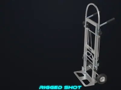 Convertible Hand Truck Steel  All PBR Unity UE Textures Low-poly 3D model