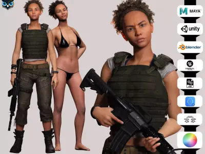 Kali - survival style Low-poly 3D model