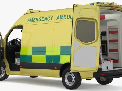 Emergency Ambulance Generic with Interior 3D model